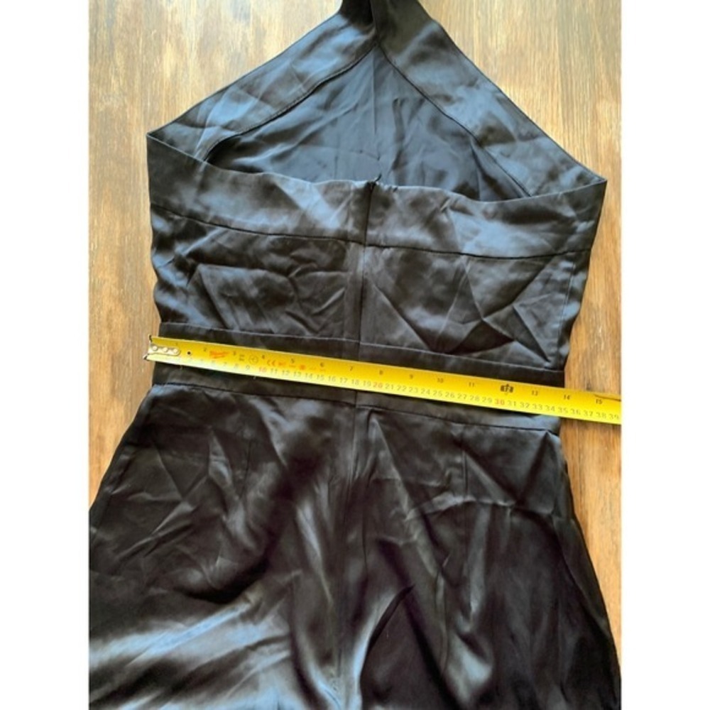 Glam Mob Wife Silk Maison Black Halter  Jumpsuit Elegant Evening Chic -S - Picture 4 of 8